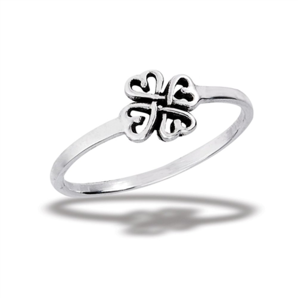Sterling Silver Celtic Four Hearts Ring